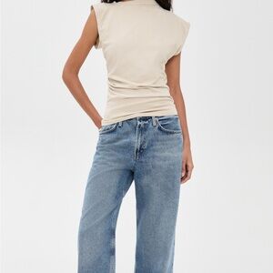 Agolde Cream Short Sleeve Tee (Beth Tee)